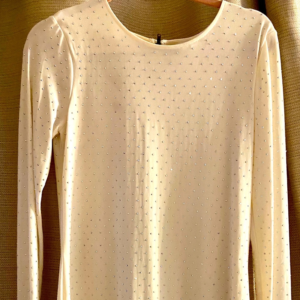 JLo Ivory studded dress